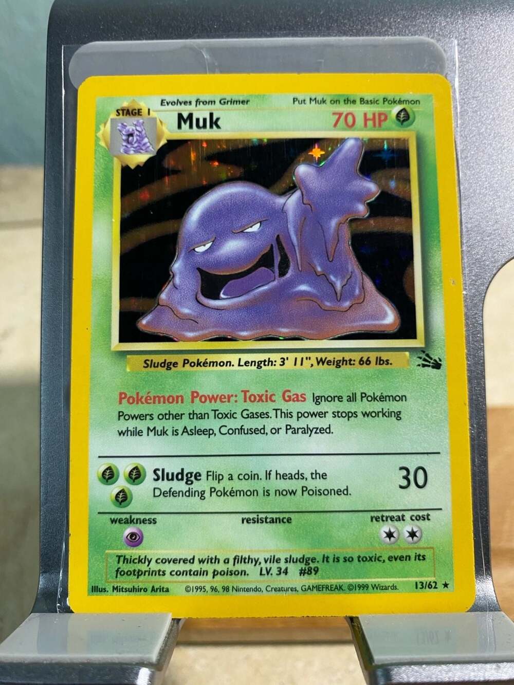 Muk 13/62 Unlimited Fossil Holo WOTC Vintage Pokemon TCG Card LP